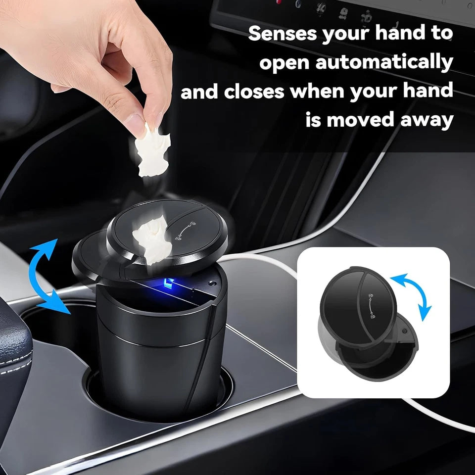 Share Auto Motion Sensor Car Trash Can Touch-Free Lid Plug-in Garbage Bin Waste Basket